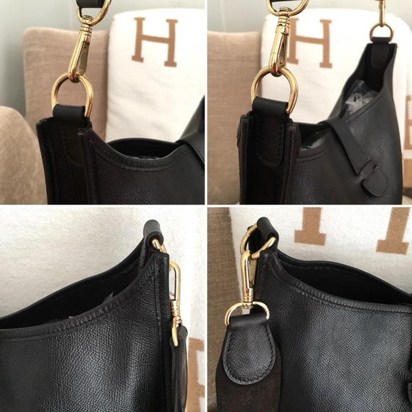 Authentic HERMES Evelyne GM bag black leather - Picture 16 of 16